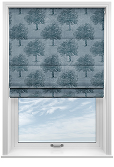 Vintage Tree Velvet, Monochrome - Twist&Fit Roman Blind